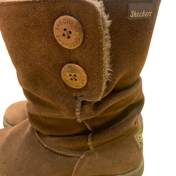 Sketchers Keepsake 2.0 Upland slip-on dark brown suede boot faux fur lining 7.5 - Picture 14 of 16